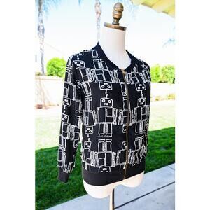 Vintage 90s Robot Print Lightweight Crop Jacket